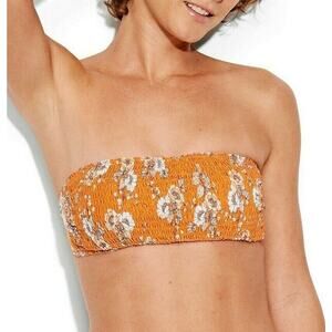 Seafolly Spledour Shirred Bandeau Bikini Top NWOT